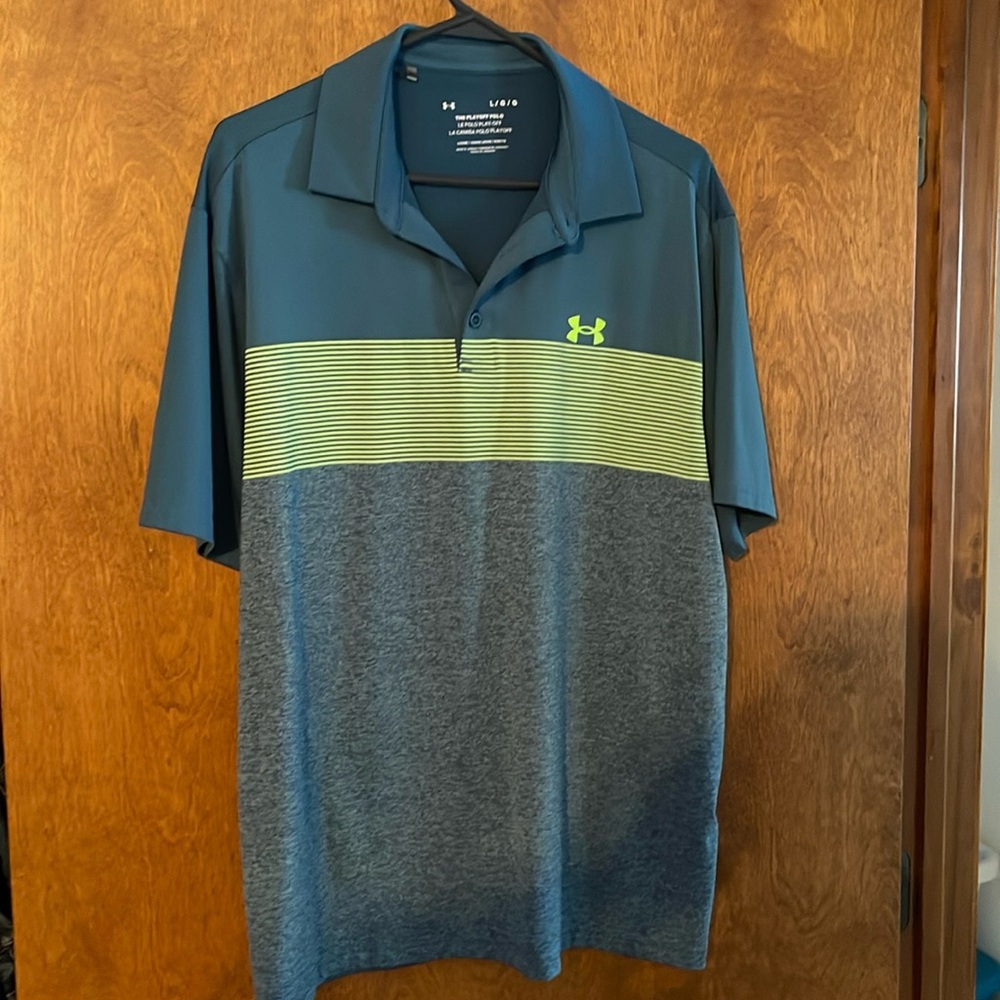 Under Armour Large Polo Golf Blue New With Out Tags